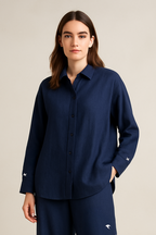 Natural Indigo Handwoven Full-Sleeve Shirt