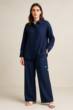Natural Indigo Handwoven Relaxed Trousers
