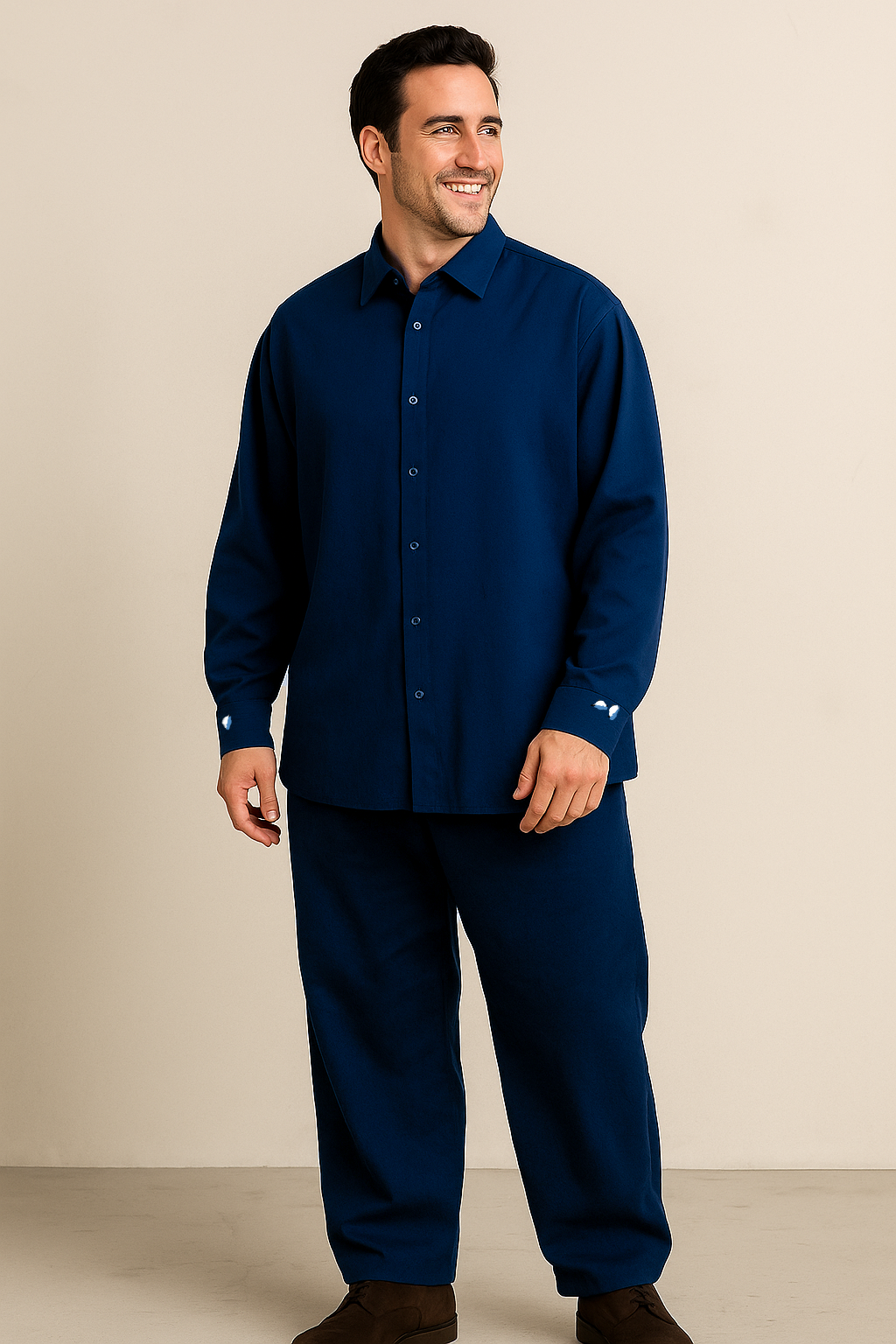 Natural Indigo Handwoven Full-Sleeve Shirt