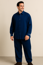 Natural Indigo Handwoven Full-Sleeve Shirt