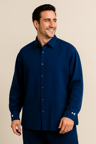 Natural Indigo Handwoven Full-Sleeve Shirt