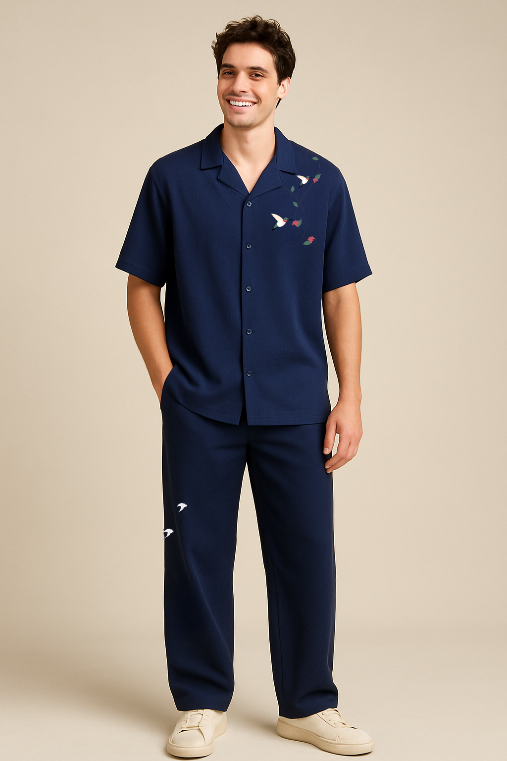 Natural Indigo Handwoven Relaxed Trousers